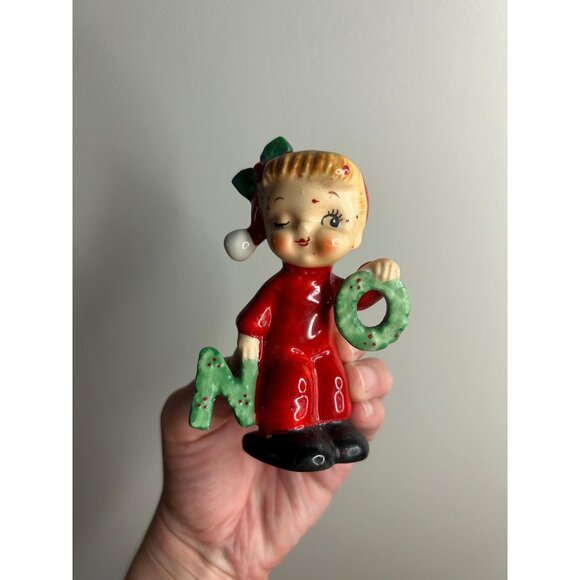“NO” Noel cute kitschy salt pepper shaker Christmas napco - SINGLE replacement - Picture 1 of 7